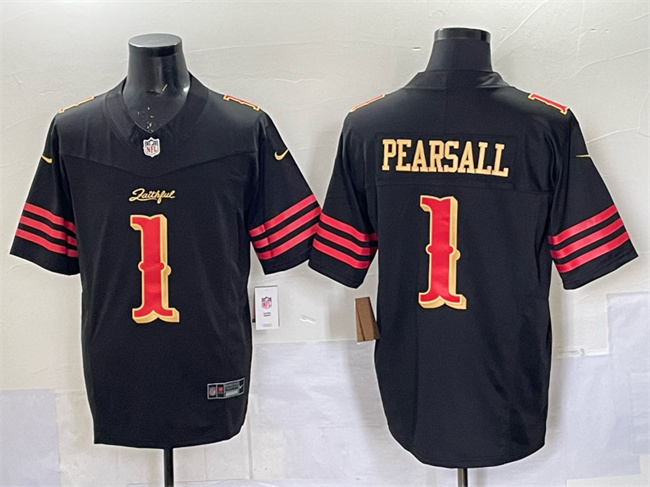 San Francisco 49ers #1 Ricky Pearsall Black 2025 F.U.S.E. ??Rivalries?? Vapor Limited Stitched Football Jersey San Francisco 49ers #1 Ricky Pearsall Black 2025 F.U.S.E. ??Rivalries?? Vapor Limited Stitched Football Jersey