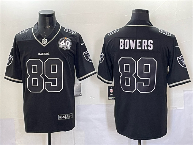 Las Vegas Raiders #89 Brock Bowers Black Shadow Vapor Limited Stitched Jersey Las Vegas Raiders #89 Brock Bowers Black Shadow Vapor Limited Stitched Jersey