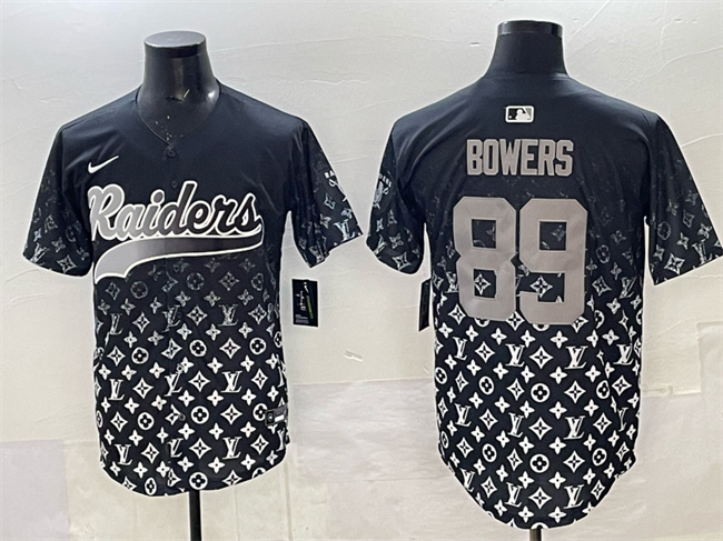 Las Vegas Raiders #89 Brock Bowers Black Limited Stitched Baseball Jersey Las Vegas Raiders #89 Brock Bowers Black Limited Stitched Baseball Jersey