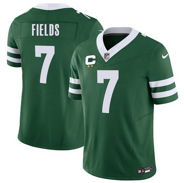 New York Jets #7 Justin Fields Green 2025 F.U.S.E. With 2-Star C Patch Vapor Untouchable Limited Football Stitched Jersey New York Jets #7 Justin Fields Green 2025 F.U.S.E. With 2-Star C Patch Vapor Untouchable Limited Football Stitched Jersey