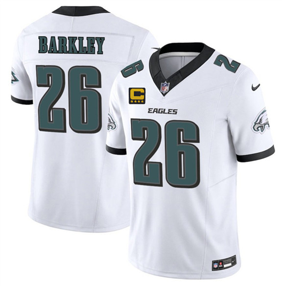 Philadelphia Eagles #26 Saquon Barkley White 2025 F.U.S.E. With 4-Star C Patch Vapor Untouchable Limited Football Stitched Jersey Philadelphia Eagles #26 Saquon Barkley White 2025 F.U.S.E. With 4-Star C Patch Vapor Untouchable Limited Football Stitched Jersey