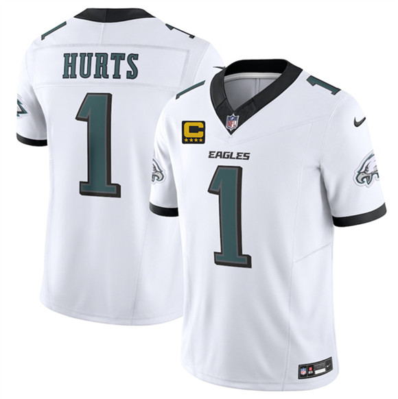 Philadelphia Eagles #1 Jalen Jurts White 2025 F.U.S.E. With 4-Star C Patch Vapor Untouchable Limited Football Stitched Jersey Philadelphia Eagles #1 Jalen Jurts White 2025 F.U.S.E. With 4-Star C Patch Vapor Untouchable Limited Football Stitched Jersey