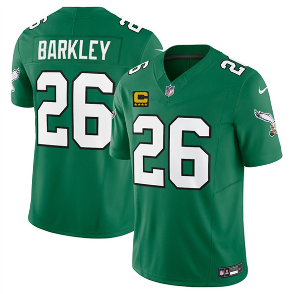 Philadelphia Eagles #26 Saquon Barkley Kelly Green 2025 F.U.S.E. With 4-Star C Patch Vapor Untouchable Limited Throwback Football Stitched Jersey Philadelphia Eagles #26 Saquon Barkley Kelly Green 2025 F.U.S.E. With 4-Star C Patch Vapor Untouchable Limited Throwback Football Stitched Jersey