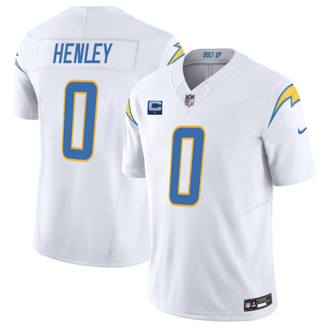 Los Angeles Chargers #0 Daiyan Henley White 2025 F.U.S.E With 1-Star C Patch Vapor Limited Stitched Football Jersey Los Angeles Chargers #0 Daiyan Henley White 2025 F.U.S.E With 1-Star C Patch Vapor Limited Stitched Football Jersey