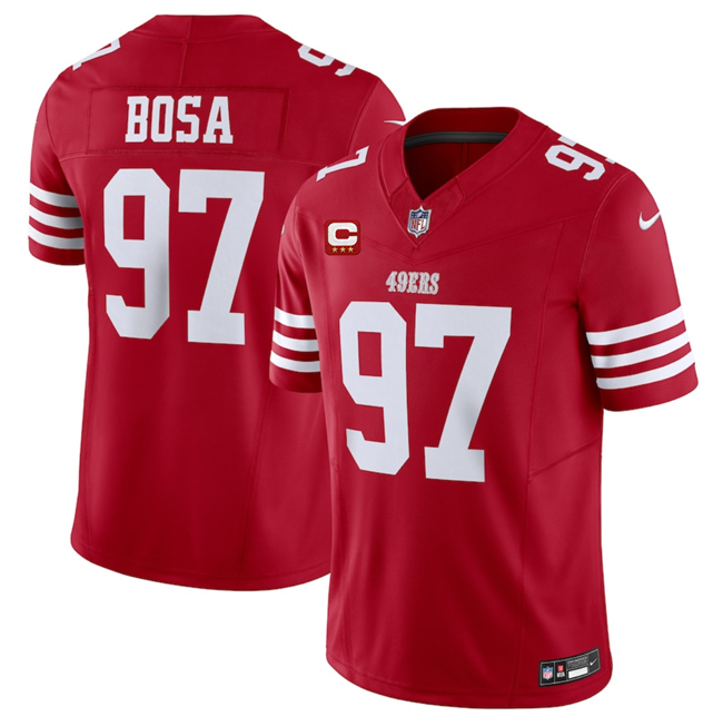 San Francisco 49ers #97 Nick Bosa Red 2025 F.U.S.E. With 3-Star C Patch Vapor Untouchable Limited Stitched Football Jersey San Francisco 49ers #97 Nick Bosa Red 2025 F.U.S.E. With 3-Star C Patch Vapor Untouchable Limited Stitched Football Jersey