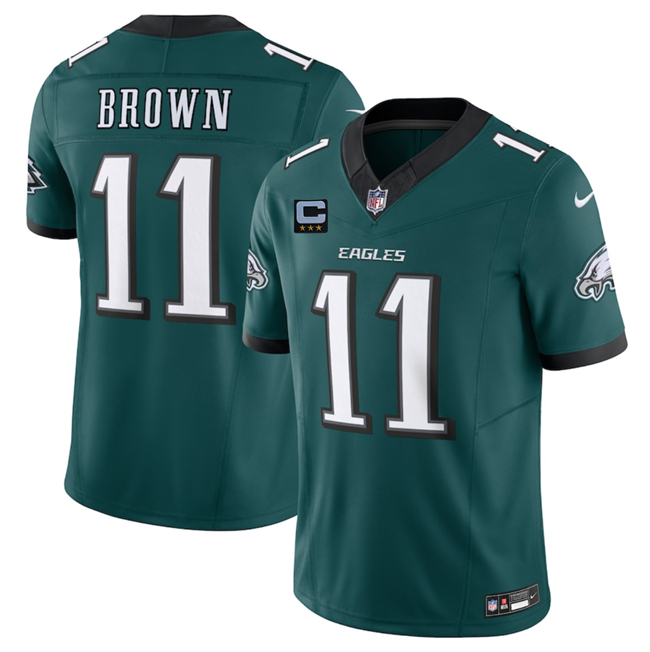 Philadelphia Eagles #11 A.J. Brown Green 2025 F.U.S.E. With 3-Star C Patch Vapor Untouchable Limited Stitched Football Jersey Philadelphia Eagles #11 A.J. Brown Green 2025 F.U.S.E. With 3-Star C Patch Vapor Untouchable Limited Stitched Football Jersey