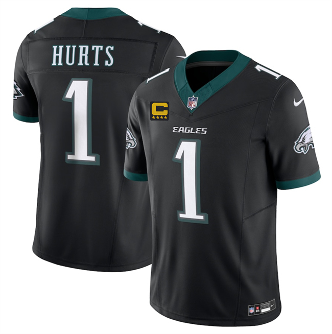 Philadelphia Eagles #1 Jalen Jurts Black 2025 F.U.S.E. With 4-Star C Patch Vapor Untouchable Limited Throwback Stitched Football Jersey Philadelphia Eagles #1 Jalen Jurts Black 2025 F.U.S.E. With 4-Star C Patch Vapor Untouchable Limited Throwback Stitched Football Jersey