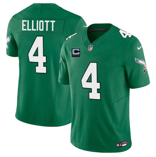 Philadelphia Eagles #4 Jake Elliott Kelly Green 2025 F.U.S.E. With 4-Star C Patch Vapor Untouchable Limited Throwback Stitched Football Jersey Philadelphia Eagles #4 Jake Elliott Kelly Green 2025 F.U.S.E. With 4-Star C Patch Vapor Untouchable Limited Throwback Stitched Football Jersey