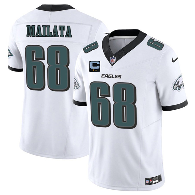 Philadelphia Eagles #68 Jordan Mailata White 2025 F.U.S.E. With 2-Star C Patch Vapor Untouchable Limited Stitched Football Jersey Philadelphia Eagles #68 Jordan Mailata White 2025 F.U.S.E. With 2-Star C Patch Vapor Untouchable Limited Stitched Football Jersey