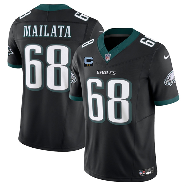 Philadelphia Eagles #68 Jordan Mailata Black 2025 F.U.S.E. With 2-Star C Patch Vapor Untouchable Limited Throwback Stitched Football Jersey Philadelphia Eagles #68 Jordan Mailata Black 2025 F.U.S.E. With 2-Star C Patch Vapor Untouchable Limited Throwback Stitched Football Jersey