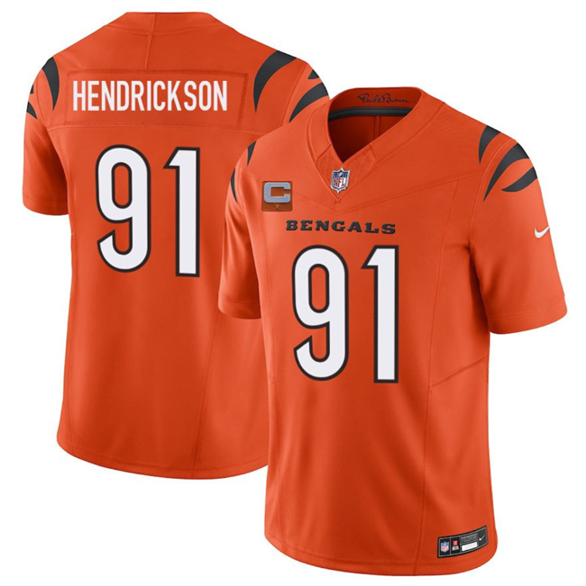 Cincinnati Bengals #91 Trey Hendrickson Orange 2025 F.U.S.E. With 1-Star C Patch Vapor Untouchable Limited Stitched Football Jersey Cincinnati Bengals #91 Trey Hendrickson Orange 2025 F.U.S.E. With 1-Star C Patch Vapor Untouchable Limited Stitched Football Jersey