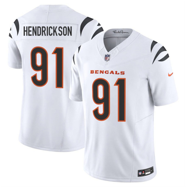 Cincinnati Bengals #91 Trey Hendrickson White 2025 F.U.S.E. Vapor Untouchable Limited Football Stitched Jersey  Cincinnati Bengals #91 Trey Hendrickson White 2025 F.U.S.E. Vapor Untouchable Limited Football Stitched Jersey