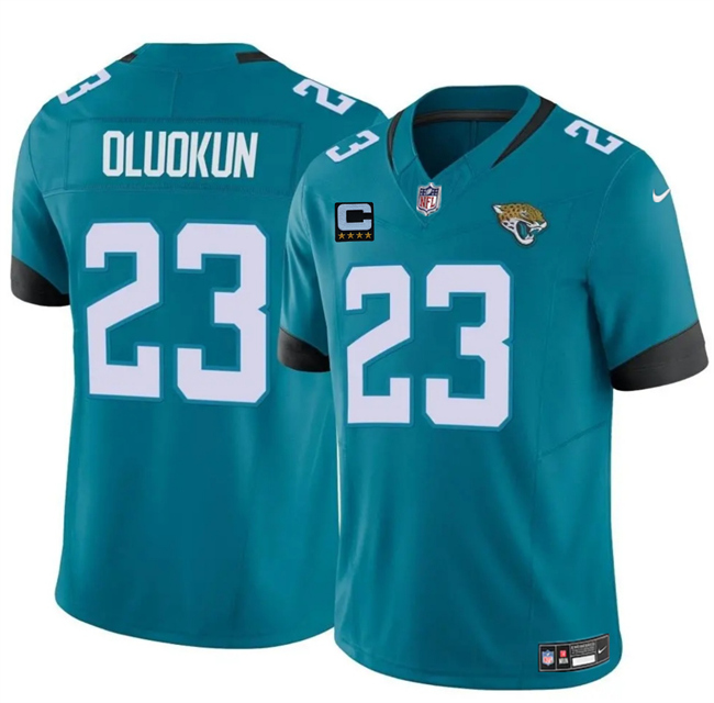 Jacksonville Jaguars #23 Foye Oluokun Teal 2025 F.U.S.E. With 4-Star C Patch Vapor Untouchable Limited Football Stitched Jersey Jacksonville Jaguars #23 Foye Oluokun Teal 2025 F.U.S.E. With 4-Star C Patch Vapor Untouchable Limited Football Stitched Jersey