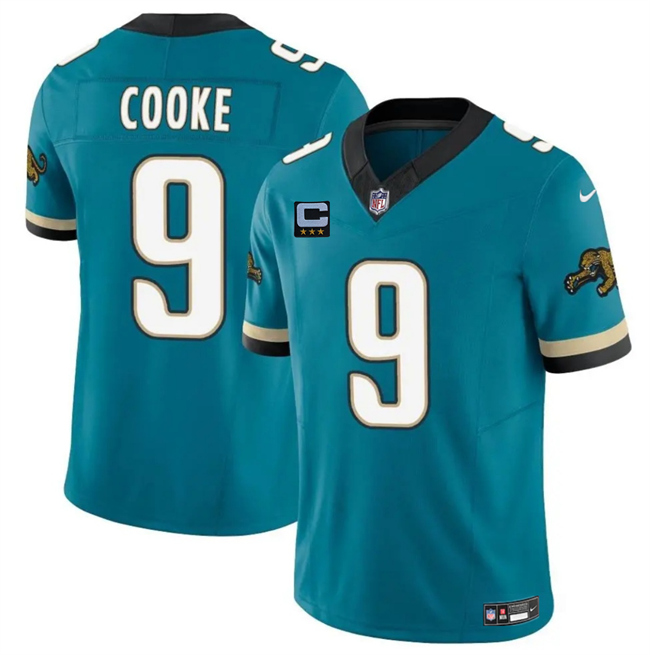 Jacksonville Jaguars #9 Logan Cooke Teal 2025 F.U.S.E. With 3-Star C Patch Prowler Throwback Vapor Limited Football Stitched Jersey Jacksonville Jaguars #9 Logan Cooke Teal 2025 F.U.S.E. With 3-Star C Patch Prowler Throwback Vapor Limited Football Stitched Jersey