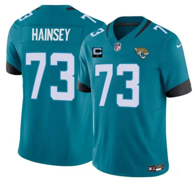 Jacksonville Jaguars #73 Robert Hainsey Teal 2025 F.U.S.E. With 1-Star C Patch Vapor Untouchable Limited Football Stitched Jersey Jacksonville Jaguars #73 Robert Hainsey Teal 2025 F.U.S.E. With 1-Star C Patch Vapor Untouchable Limited Football Stitched Jersey