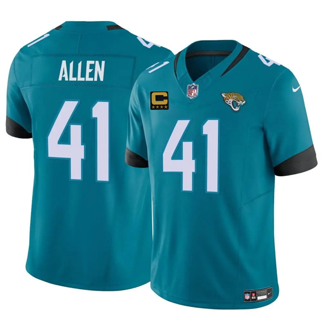 Jacksonville Jaguars #41 Josh Hines-Allen Teal 2025 F.U.S.E. With 4-Star C Patch Vapor Untouchable Limited Football Stitched Jersey Jacksonville Jaguars #41 Josh Hines-Allen Teal 2025 F.U.S.E. With 4-Star C Patch Vapor Untouchable Limited Football Stitched Jersey