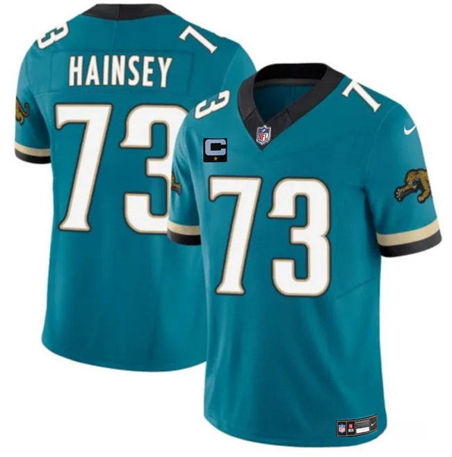 Jacksonville Jaguars #73 Robert Hainsey Teal 2025 F.U.S.E. With 1-Star C Patch Prowler Throwback Vapor Limited Football Stitched Jersey Jacksonville Jaguars #73 Robert Hainsey Teal 2025 F.U.S.E. With 1-Star C Patch Prowler Throwback Vapor Limited Football Stitched Jersey
