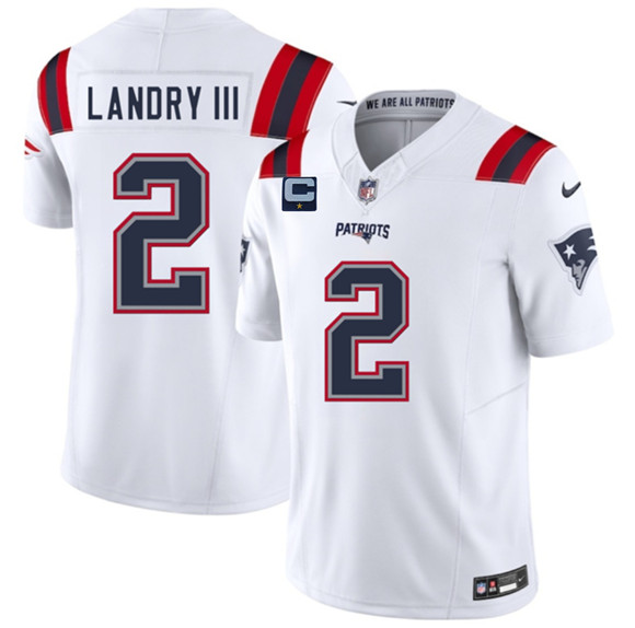 New England Patriots #2 Harold Landry III White 2025 F.U.S.E. With 1-Star C Patch Vapor Limited Stitched Jersey New England Patriots #2 Harold Landry III White 2025 F.U.S.E. With 1-Star C Patch Vapor Limited Stitched Jersey