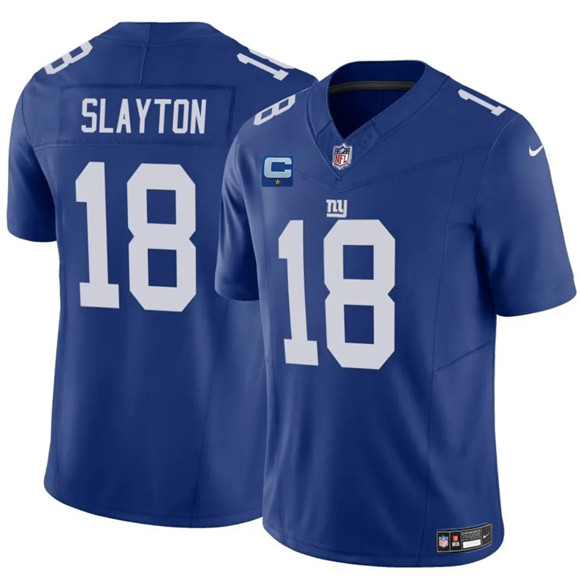 New York Giants #18 Darius Slayton Blue 2025 F.U.S.E. With 1-Star C Patch Vapor Untouchable Limited Football Stitched Jersey New York Giants #18 Darius Slayton Blue 2025 F.U.S.E. With 1-Star C Patch Vapor Untouchable Limited Football Stitched Jersey