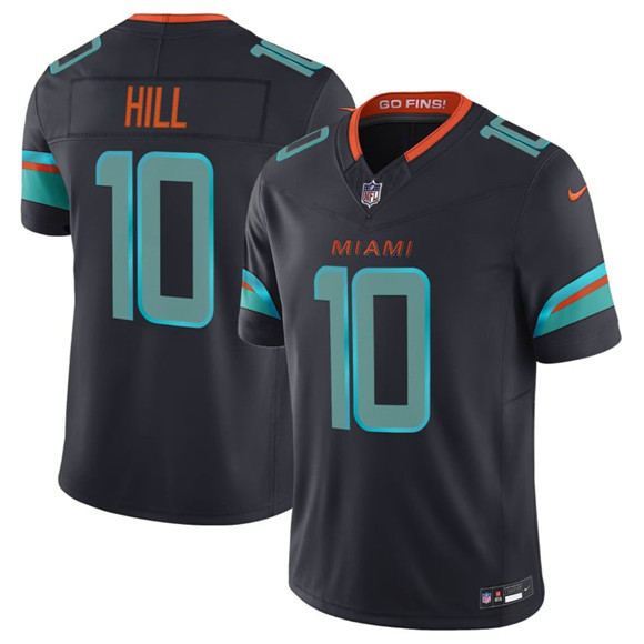 Miami Dolphins #10 Tyreek Hill Black 2025 F.U.S.E. "Rivalries" Vapor Limited Football Stitched Jersey Miami Dolphins #10 Tyreek Hill Black 2025 F.U.S.E. "Rivalries" Vapor Limited Football Stitched Jersey