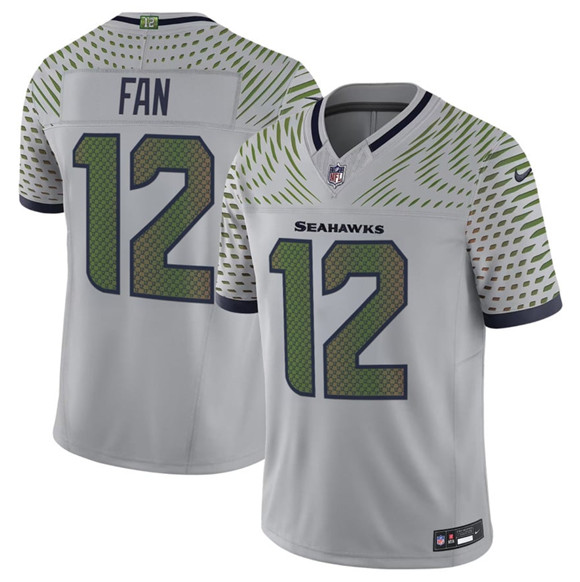 Seattle Seahawks #12 Fan Gray 2025 F.U.S.E. "Rivalries" Vapor Untouchable Limited Football Stitched Jersey Seattle Seahawks #12 Fan Gray 2025 F.U.S.E. "Rivalries" Vapor Untouchable Limited Football Stitched Jersey