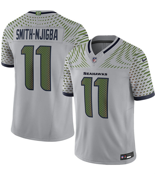 Seattle Seahawks #11 Jaxon Smith-Njigba Gray 2025 F.U.S.E. "Rivalries" Vapor Untouchable Limited Football Stitched Jersey Seattle Seahawks #11 Jaxon Smith-Njigba Gray 2025 F.U.S.E. "Rivalries" Vapor Untouchable Limited Football Stitched Jersey