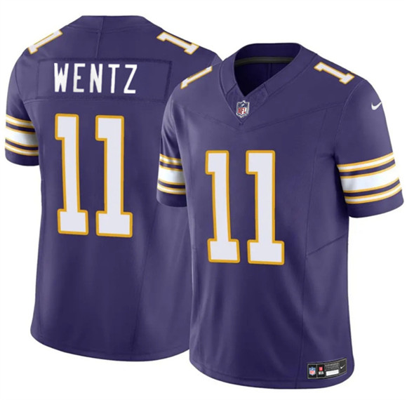 Minnesota Vikings #11 Carson Wentz Purple 2025 F.U.S.E. Throwback Vapor Untouchable Limited Football Stitched Jersey Minnesota Vikings #11 Carson Wentz Purple 2025 F.U.S.E. Throwback Vapor Untouchable Limited Football Stitched Jersey