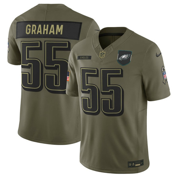 Philadelphia Eagles #55 Brandon Graham Olive 2025 Salute to Service Limited Football Stitched Jersey Philadelphia Eagles #55 Brandon Graham Olive 2025 Salute to Service Limited Football Stitched Jersey
