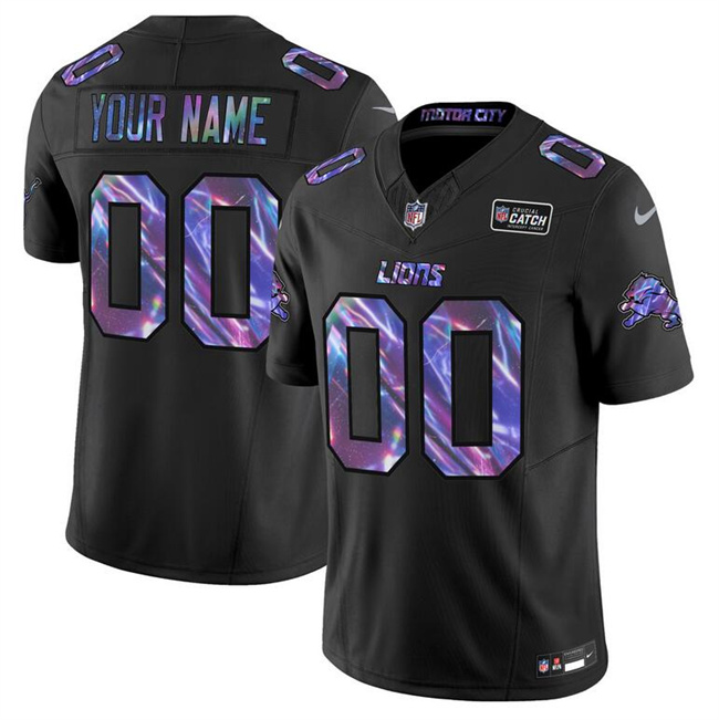 Detroit Lions Active Player Custom Black 2025 Crucial Catch F.U.S.E. Vapor Limited Football Stitched Jersey  Detroit Lions Active Player Custom Black 2025 Crucial Catch F.U.S.E. Vapor Limited Football Stitched Jersey