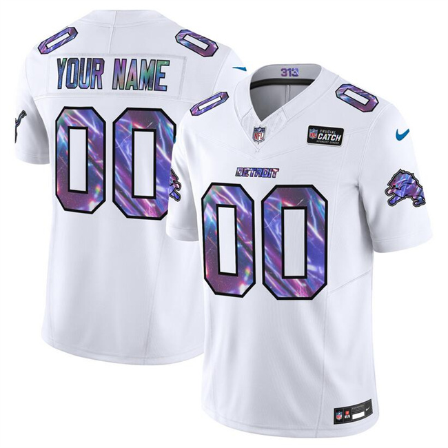 Detroit Lions Active Player Custom White 2025 Crucial Catch F.U.S.E. Vapor Limited Football Stitched Jersey  Detroit Lions Active Player Custom White 2025 Crucial Catch F.U.S.E. Vapor Limited Football Stitched Jersey