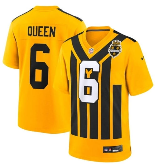 Pittsburgh Steelers #6 Patrick Queen Gold 1933 Throwback Alternate Stitched Football Jersey Pittsburgh Steelers #6 Patrick Queen Gold 1933 Throwback Alternate Stitched Football Jersey