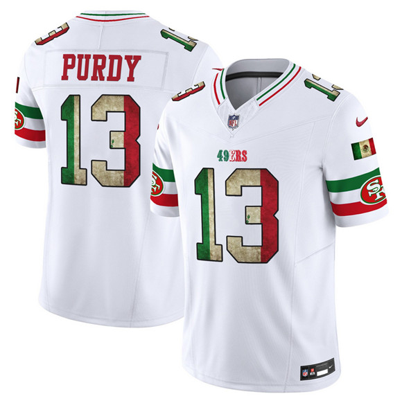 San Francisco 49ers #13 Brock Purdy White 2025 F.U.S.E. Mexico Vapor Limited Football Stitched Jersey San Francisco 49ers #13 Brock Purdy White 2025 F.U.S.E. Mexico Vapor Limited Football Stitched Jersey