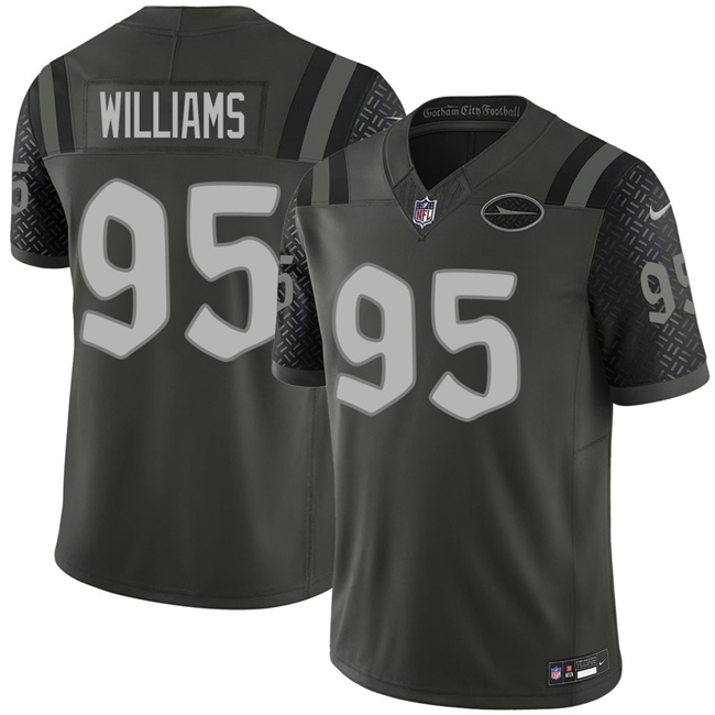 New York Jets #95 Quinnen Williams Black 2025 F.U.S.E. "Rivalries" Vapor Limited Football Stitched Jersey New York Jets #95 Quinnen Williams Black 2025 F.U.S.E. "Rivalries" Vapor Limited Football Stitched Jersey