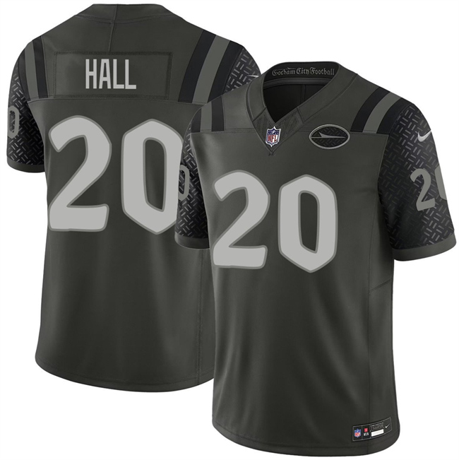 New York Jets #20 Breece Hall Black 2025 F.U.S.E. "Rivalries" Vapor Limited Football Stitched Jersey New York Jets #20 Breece Hall Black 2025 F.U.S.E. "Rivalries" Vapor Limited Football Stitched Jersey