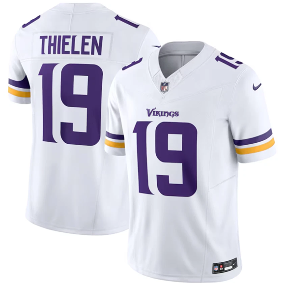 Minnesota Vikings #19 Adam Thielen White 2025 F.U.S.E. Vapor Untouchable Limited Football Stitched Jersey Minnesota Vikings #19 Adam Thielen White 2025 F.U.S.E. Vapor Untouchable Limited Football Stitched Jersey