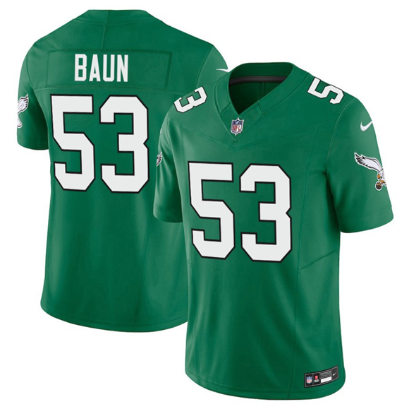 Philadelphia Eagles #53 Zack Baun Kelly Green 2025 F.U.S.E. Vapor Untouchable Limited Football Stitched Jersey Philadelphia Eagles #53 Zack Baun Kelly Green 2025 F.U.S.E. Vapor Untouchable Limited Football Stitched Jersey