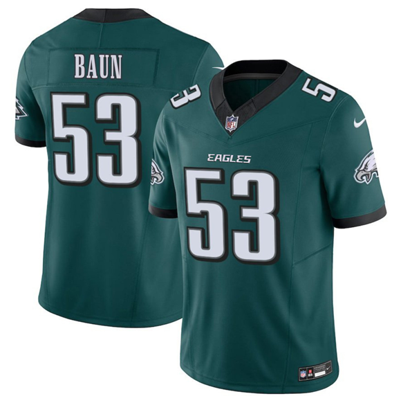 Philadelphia Eagles #53 Zack Baun Green 2025 F.U.S.E. Vapor Untouchable Limited Football Stitched Jersey Philadelphia Eagles #53 Zack Baun Green 2025 F.U.S.E. Vapor Untouchable Limited Football Stitched Jersey