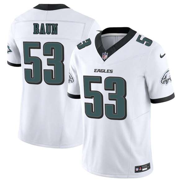 Philadelphia Eagles #53 Zack Baun White 2025 F.U.S.E. Vapor Untouchable Limited Football Stitched Jersey Philadelphia Eagles #53 Zack Baun White 2025 F.U.S.E. Vapor Untouchable Limited Football Stitched Jersey