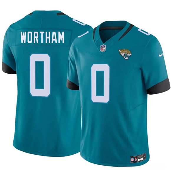 Jacksonville Jaguars #0 Michael Wortham Teal 2026 Draft F.U.S.E. Vapor Untouchable Limited Football Stitched Jersey Jacksonville Jaguars #0 Michael Wortham Teal 2026 Draft F.U.S.E. Vapor Untouchable Limited Football Stitched Jersey
