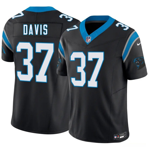 Carolina Panthers #37 Miles Davis Black 2026 Draft F.U.S.E. Vapor Limited Football Stitched Jersey Carolina Panthers #37 Miles Davis Black 2026 Draft F.U.S.E. Vapor Limited Football Stitched Jersey