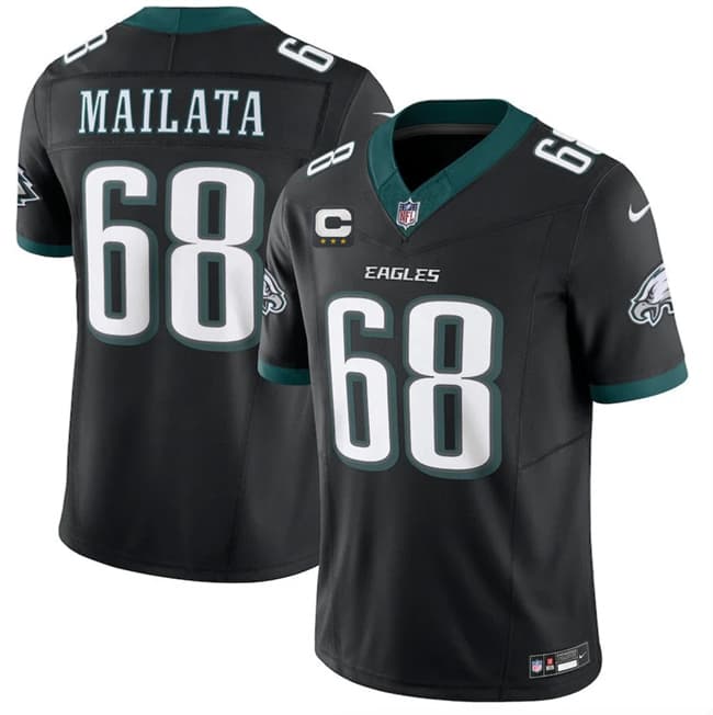 Philadelphia Eagles #68 Jordan Mailata Black 2026 F.U.S.E. 3-Star C Patch Vapor Untouchable Throwback Limited Football Stitched Jersey Philadelphia Eagles #68 Jordan Mailata Black 2026 F.U.S.E. 3-Star C Patch Vapor Untouchable Throwback Limited Football Stitched Jersey