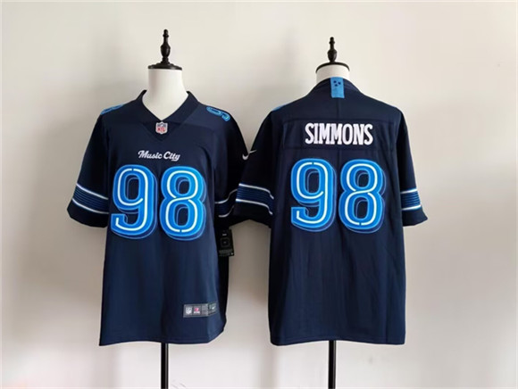 Tennessee Titans #98 Jeffery Simmons Navy 2026 'Music City' Rivalries Collection Limited Football Stitched Jersey Tennessee Titans #98 Jeffery Simmons Navy 2026 'Music City' Rivalries Collection Limited Football Stitched Jersey