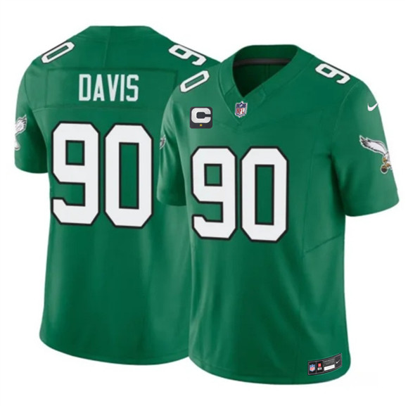 Philadelphia Eagles #90 Jordan Davis Kelly Green 2026 F.U.S.E. 1-Star C Patch Throwback Vapor Untouchable Limited Football Stitched Jersey Philadelphia Eagles #90 Jordan Davis Kelly Green 2026 F.U.S.E. 1-Star C Patch Throwback Vapor Untouchable Limited Football Stitched Jersey