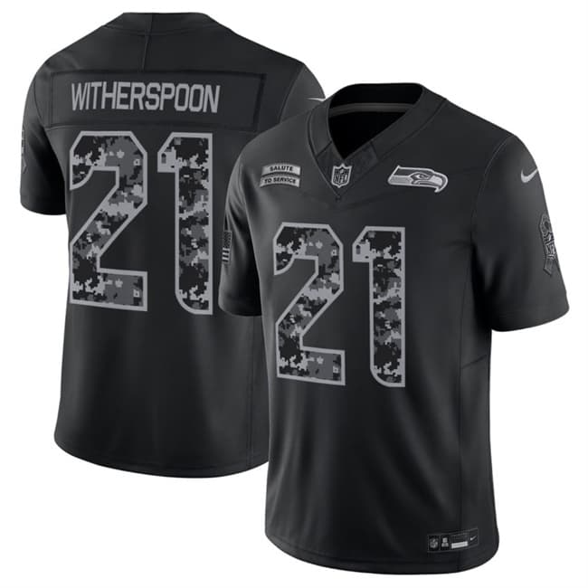 Seattle Seahawks #21 Devon Witherspoon Black 2026 F.U.S.E. Salute to Service Limited Football Stitched Jersey Seattle Seahawks #21 Devon Witherspoon Black 2026 F.U.S.E. Salute to Service Limited Football Stitched Jersey