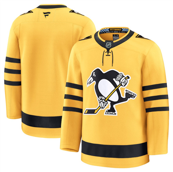 Pittsburgh Penguins Blank Gold 2025 Alternate Stitched Hockey Jersey Pittsburgh Penguins Blank Gold 2025 Alternate Stitched Hockey Jersey