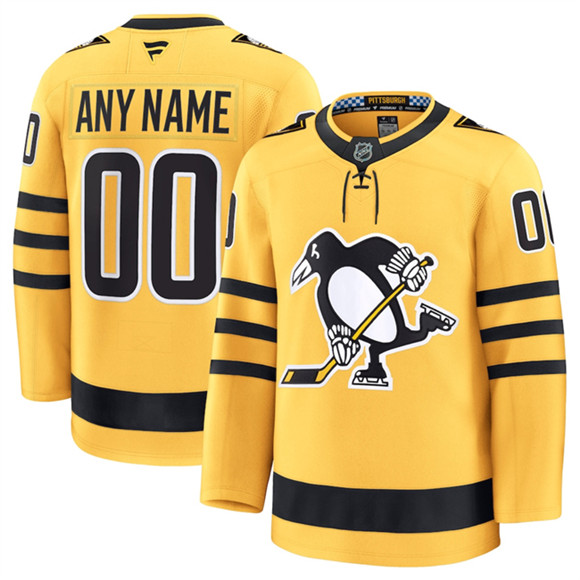 Pittsburgh Penguins Active Player Custom Gold 2025 Alternate Stitched Hockey Jersey Pittsburgh Penguins Active Player Custom Gold 2025 Alternate Stitched Hockey Jersey