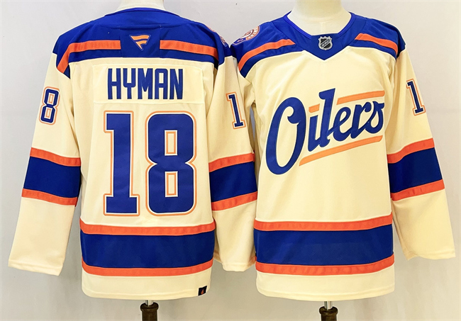 Edmonton Oilers #18 Zach Hyman Light Beige 2025 Alternate Stitched Hockey Jersey Edmonton Oilers #18 Zach Hyman Light Beige 2025 Alternate Stitched Hockey Jersey
