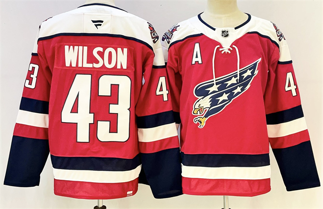 Washington Capitals #43 Tom Wilson Red With A Patch Stitched Hockey Jersey Washington Capitals #43 Tom Wilson Red With A Patch Stitched Hockey Jersey