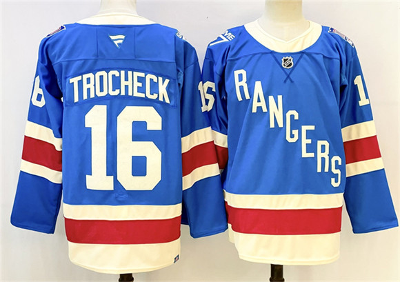 New York Rangers #16 Vincent Trocheck Blue 2025 Stitched Hockey Jersey New York Rangers #16 Vincent Trocheck Blue 2025 Stitched Hockey Jersey