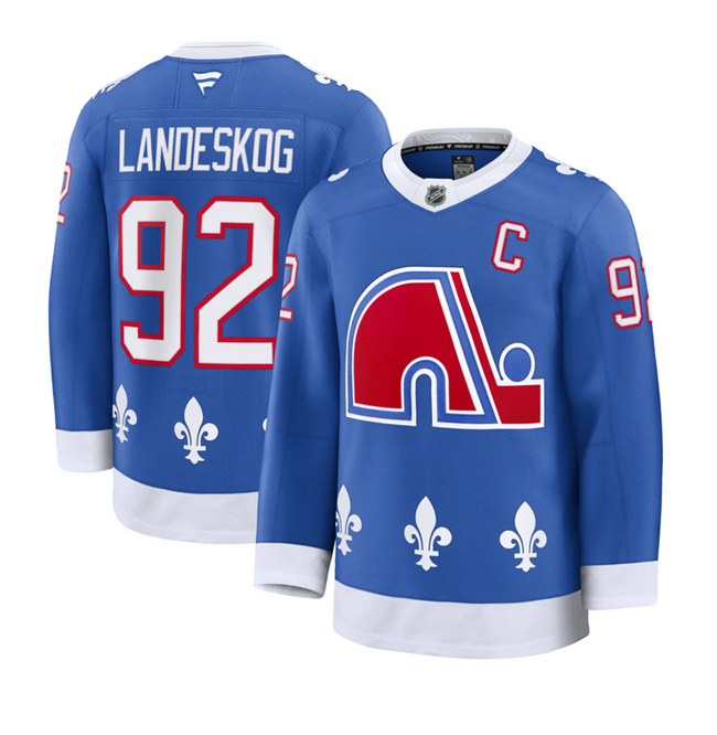 Colorado Avalanche #92 Gabriel Landeskog Blue 2025 With C Patch Alternate Stitched Jersey Colorado Avalanche #92 Gabriel Landeskog Blue 2025 With C Patch Alternate Stitched Jersey